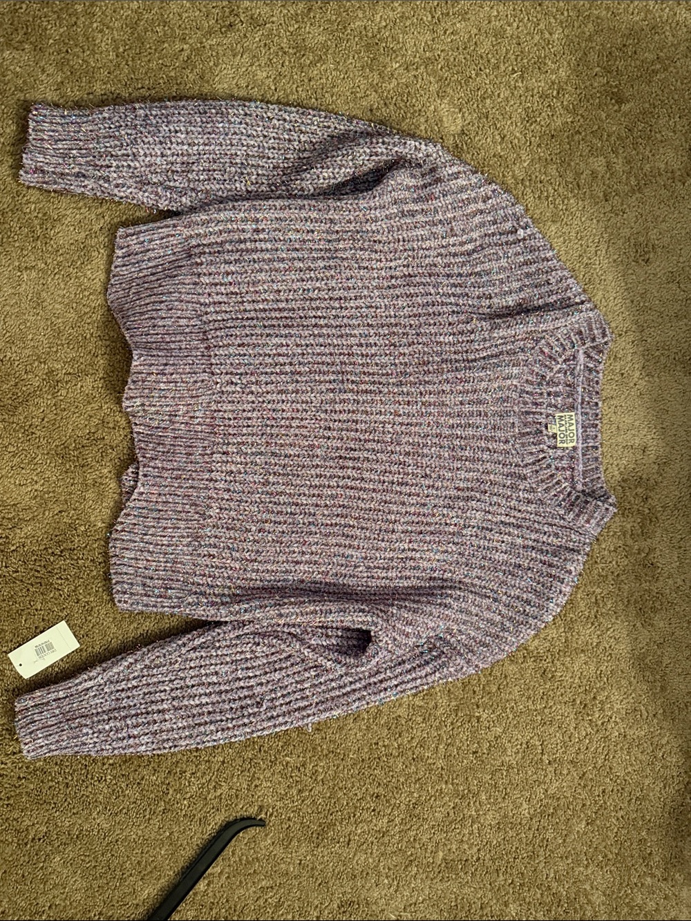 Dry Goods Lavender Multicolor Ribbed Knit Sweater